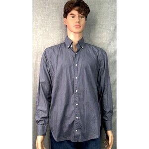 Peter Millar Men's Long Sleeve Button Down Shirt Size M Black Brown Check